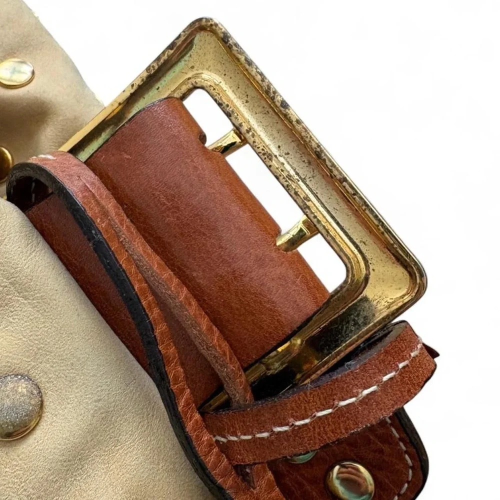 Y2K Be & D Garbo Leather Studded Satchel Duffle Bag TLC PROJECT